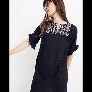 NWT MADEWELL Embroidered Cassia Dress Black M